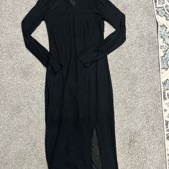 Express Dresses & Skirts - Express Black Ribbed Long Sleeve Dress
